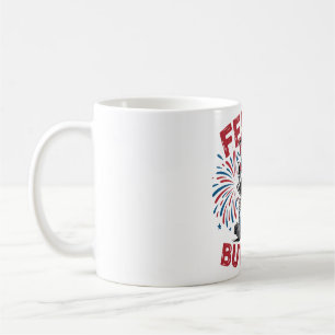 Feral But Free Racoon Patriotic Design Coffee Mug