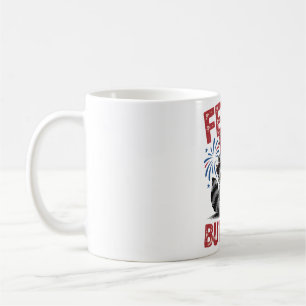 Feral But Free Racoon Patriotic Design Coffee Mug