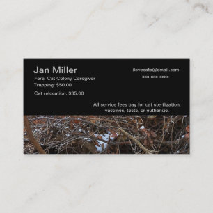 Feral Cat Colony Caregiver Business Card