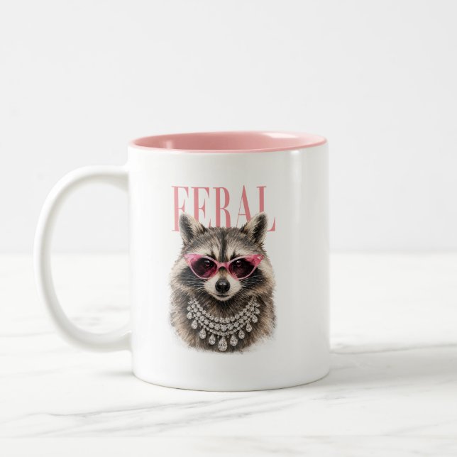 Feral Chic Racoon Glam Coffee Mug (Left)