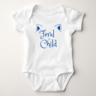 Feral Child - Crazy Wild Child in Blue Baby Bodysuit