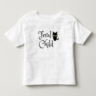 Feral Child with Black Cat Design Toddler T-Shirt