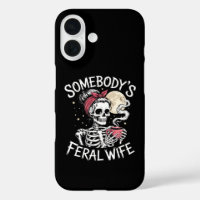 Feral Funny Coffee Lovers Drinking Skull Joke