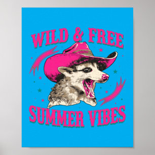 Feral Funny Summer Possum Humour Meme Poster