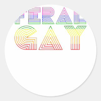 Feral Gay LGBT Gay Bi Pan Trans Pride Meme Rainbow Classic Round Sticker
