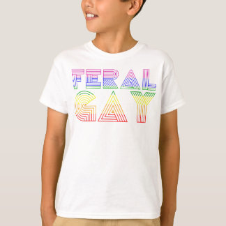 Feral Gay LGBT Gay Bi Pan Trans Pride Meme Rainbow T-Shirt