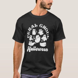 Feral Ghoul Halloween Cats Ghost Costume Funny 1 T-Shirt