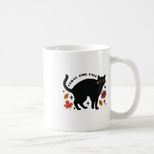 Feral Girl Fall Black Cat Coffee Mug