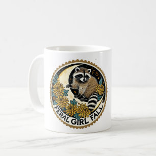 Feral Girl Fall Racoon                            Coffee Mug