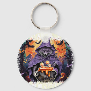 feral girl halloween key ring
