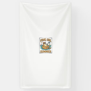 Feral Girl Summer Cat Float Vintage Shirt Design_1 Banner