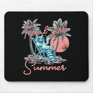 Feral girl summer funny meme feral racoon summer mouse pad