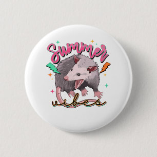 Feral Girl Summer Funny Opossum 6 Cm Round Badge