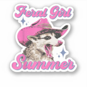 Feral Girl Summer Opossum Funny Vintage