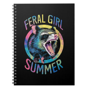 Feral Girl Summer Opossum Tie Dye Racoon Notebook