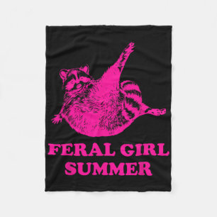 Feral Girl Summer Raccoon Lovers Trash Panda Summe Fleece Blanket