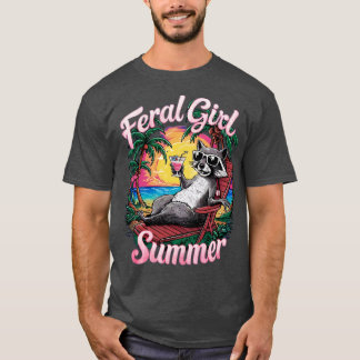 feral girl summer racoon T-Shirt