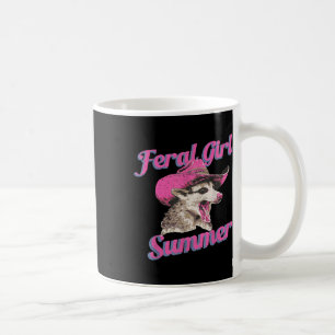 Feral Girl Summer Retro Possum Funny Meme  Coffee Mug
