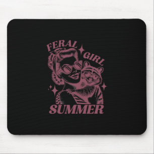 Feral Girl Summer Trash Panda Cute Raccoon Summer Mouse Pad