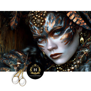 Feral Gold Warrior Tribal Leopard Queen Decoupage Tissue Paper