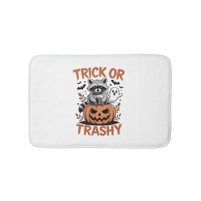 Feral Halloween Trick or Trashy Bath Mat (Front)
