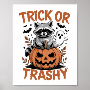 Feral Halloween Trick or Trashy Poster