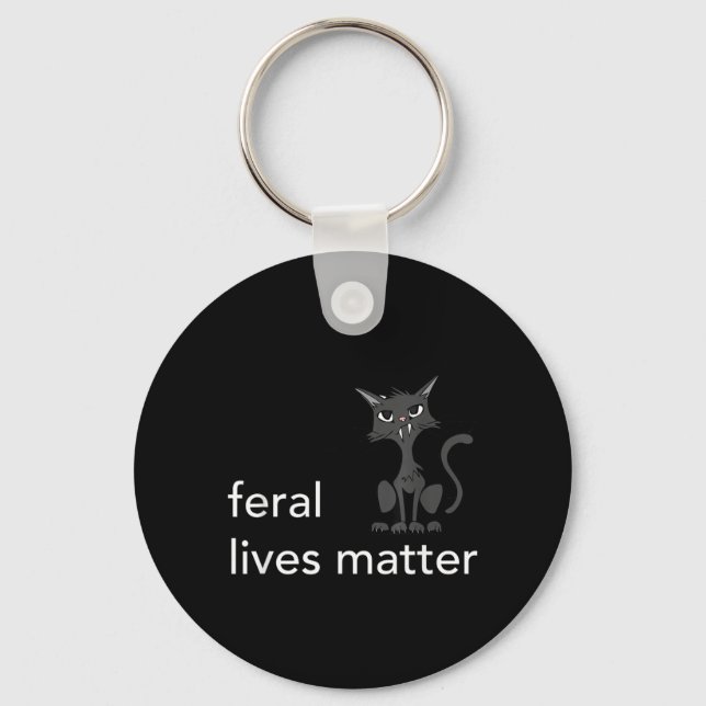 Feral Lives Cat Rescue Key Ring (Front)
