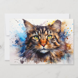 Feral Maine Coon Holiday Card