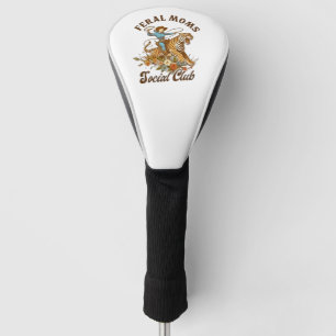 Feral Mum Social Club Funny Retro Boho Cowgirl Golf Head Cover