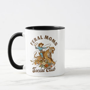Feral Mum Social Club Funny Retro Boho Cowgirl  Mug