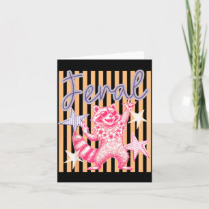 Feral Racoon Ed Summer Preppy Summer Girly Beach Card