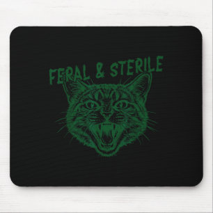 Feral Sterile Cat Graphic Retro Funny Hysterectomy Mouse Pad