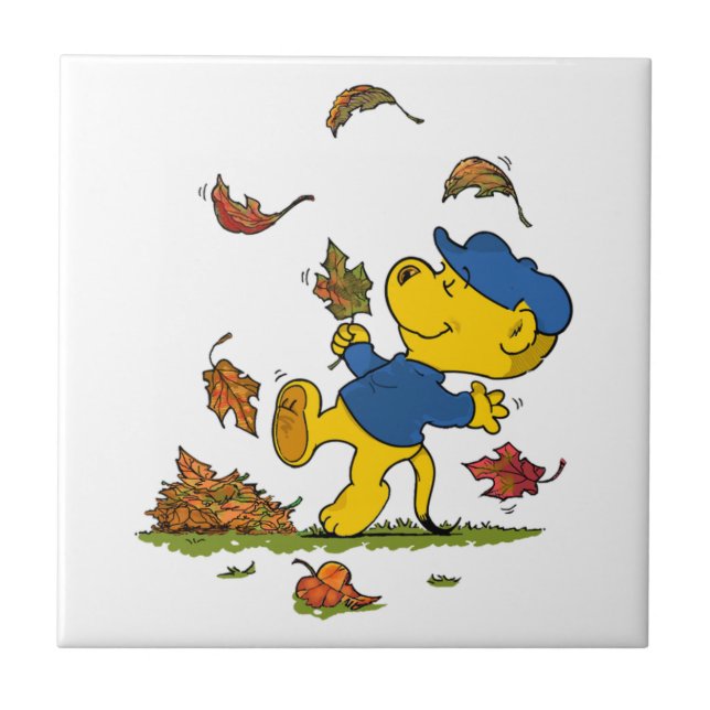 Ferald Amongst The Autumn Leaves Ceramic Tile (Front)