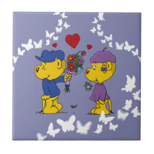 Ferald and Sahsha Ferret Ceramic Tile