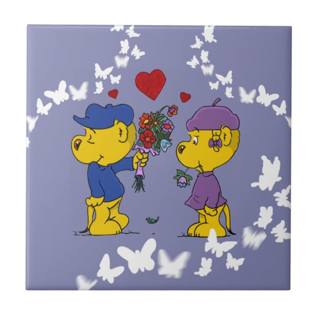 Ferald and Sahsha Ferret Ceramic Tile (Front)