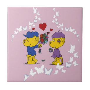 Ferald and Sahsha Ferret Ceramic Tile