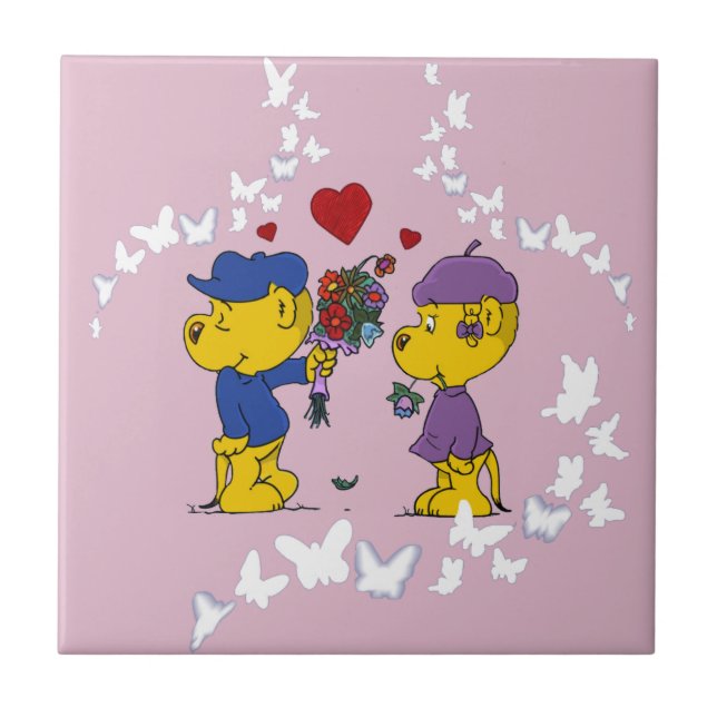 Ferald and Sahsha Ferret Ceramic Tile (Front)