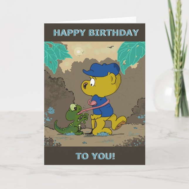 Ferald and The Baby Lizard Birthday Card (Front)