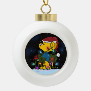 Ferald ceramic ball christmas ornament