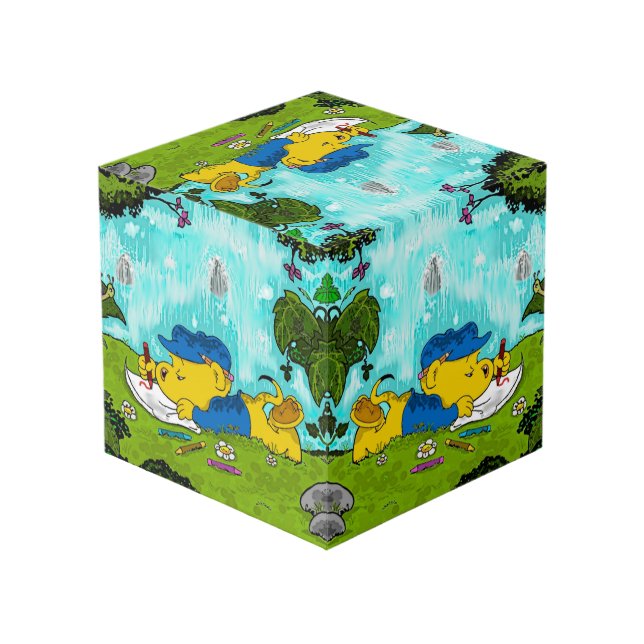 Ferald Drawing By The Waterfall Cube (Front Angled)