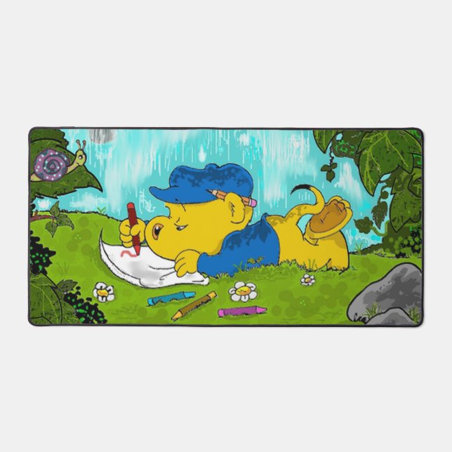 Ferald Drawing Kids Desk Mat (Front)