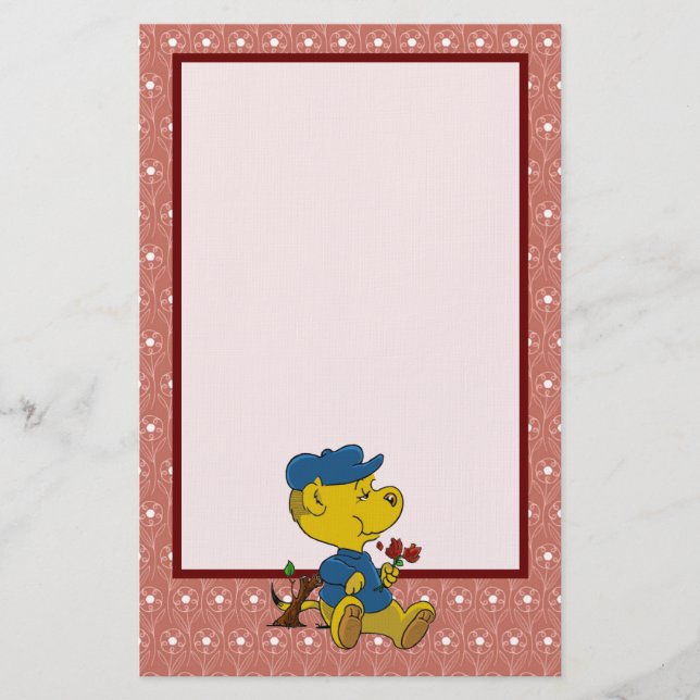 Ferald Eating Roses Stationery (Front)