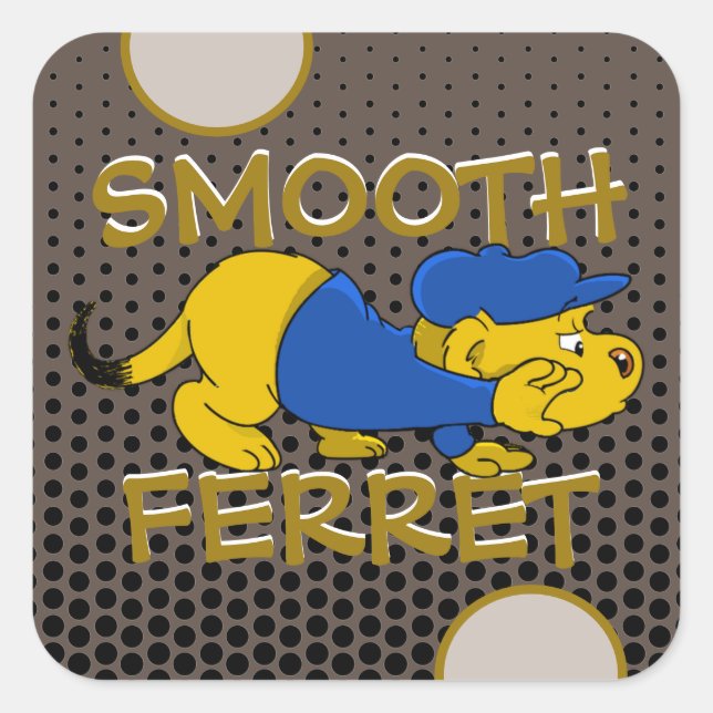 Ferald | Smooth Ferret Square Sticker (Front)