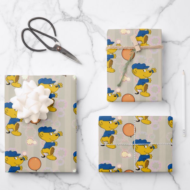 Ferald | Upbeat Birthday Wrapping Paper Sheet (Front)
