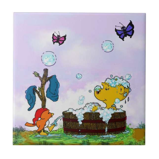 Ferald's Bubble Bath Ceramic Tile (Front)