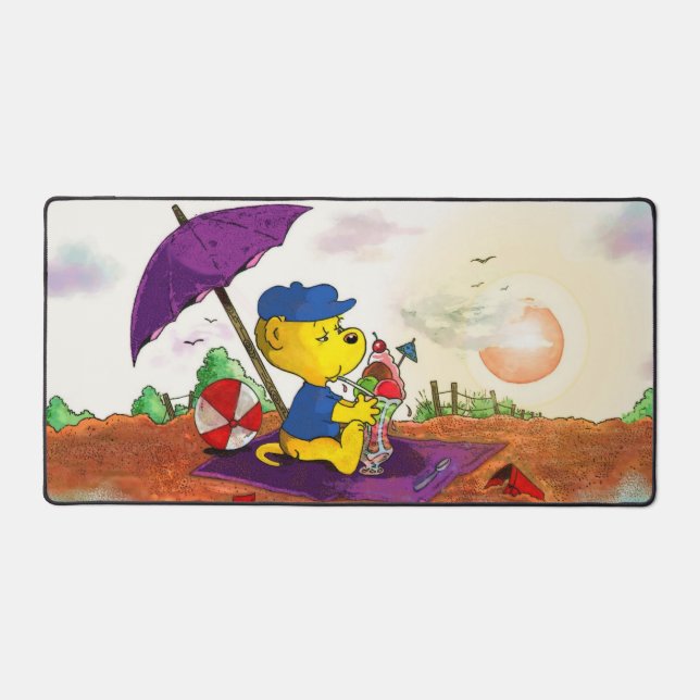 Ferald's Ice Cream Beach Kids Desk Mat (Front)