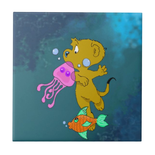 Ferald's Swim Ceramic Tile (Front)