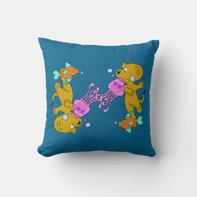 Ferald's Swim Throw Pillow (Front)