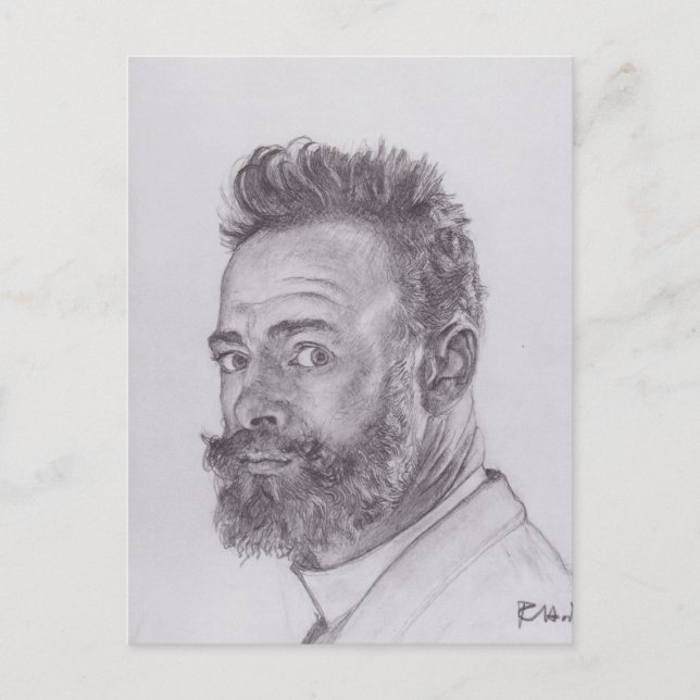 Ferdinand Hodler- Self-portrait in Paris Postcard (Front)