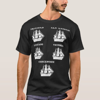 Ferdinand Magellan 5 Ships Explorer Boats History  T-Shirt